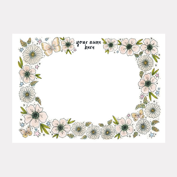 Personalized Stationery- Floral Petal