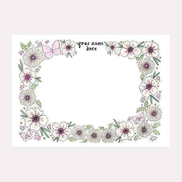 Personalized Stationery- Floral Peony